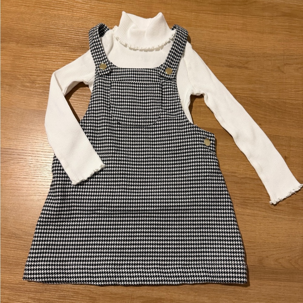 Max Studio Kids Black and White Houndstooth Dress
